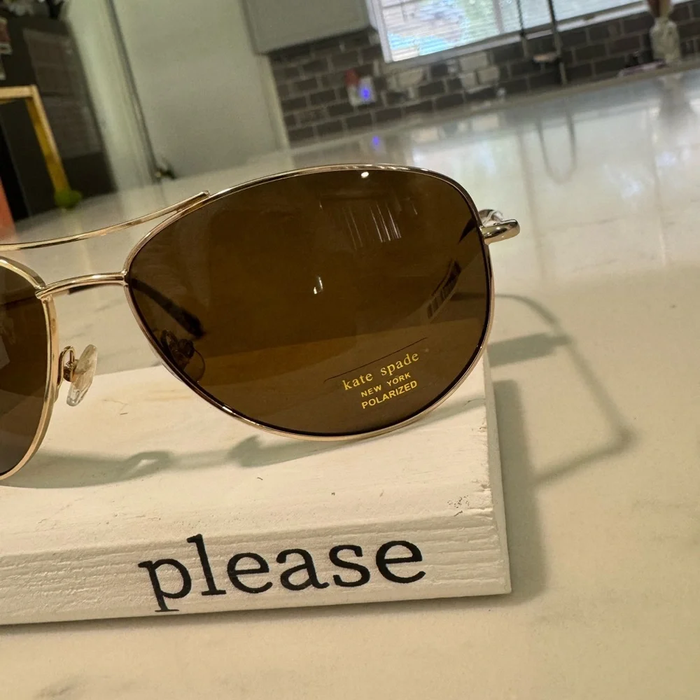 Kate Spade Brown Aviator Sunglasses with Double-Bridge Design